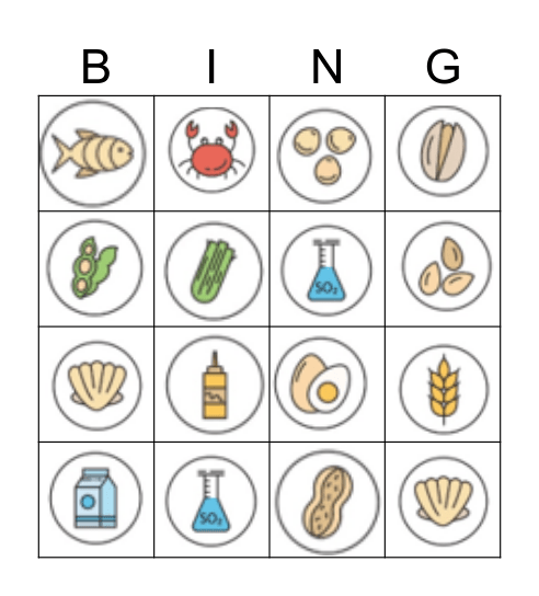 Managing Food Intolerances Bingo Card