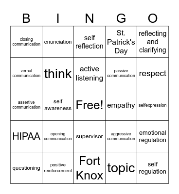 Communication Trivia Bingo Card