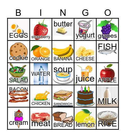 FOOD Bingo Card