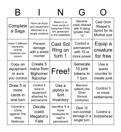 Scrappy Survivor Bingo Card
