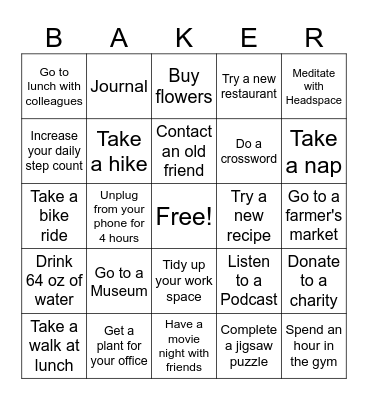 Spring Forward Bingo Card