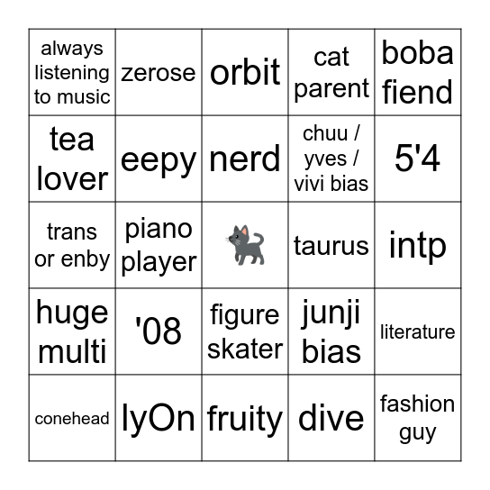 Xan Bingo Card