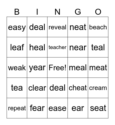 ea says e BINGO Card