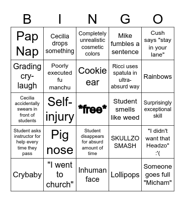 RA Bingo Card