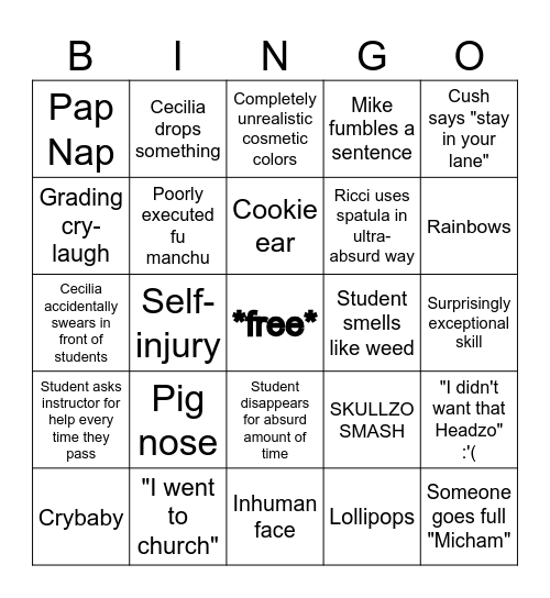 RA Bingo Card