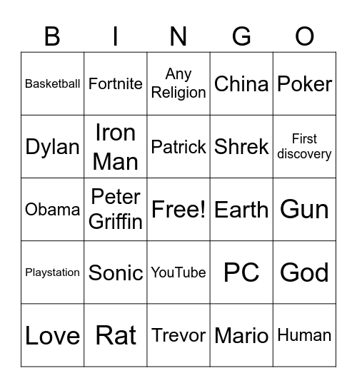 Infinite Craft Bingo Card