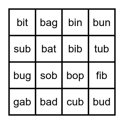 /b/ Bingo Card