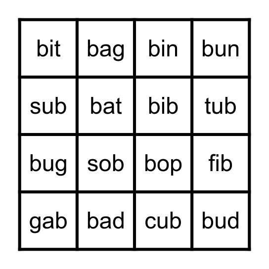 /b/ Bingo Card