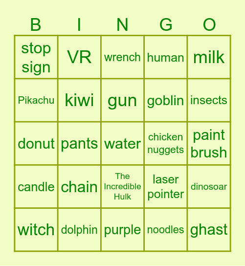 Infinite Craft Bingo Card