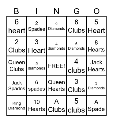 Playing Card Bingo Card