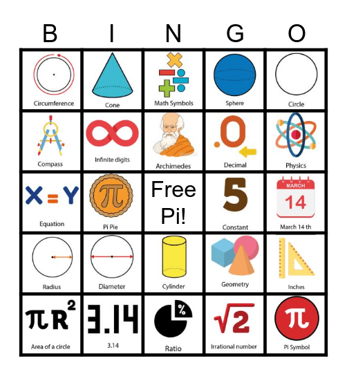 Pi Day Bingo! Bingo Card