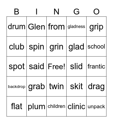 Phonics for Reading L1-L29 Bingo Card