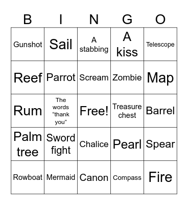 Black’s Movie Night Theatre Bingo Card