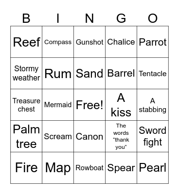 Black’s Movie Night Theatre Bingo Card