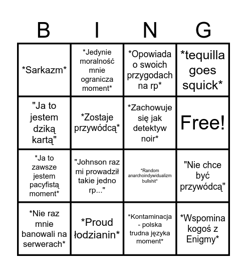 Boost Bingo Card