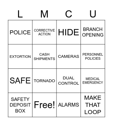 Security Guide Bingo Card