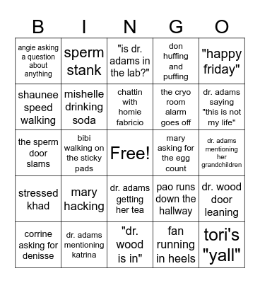 Gen 5 Crack House Bingo Card