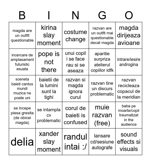 TRIBAL CONCERT BINGO Card