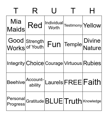 Ephesians 4:25 Bingo Card