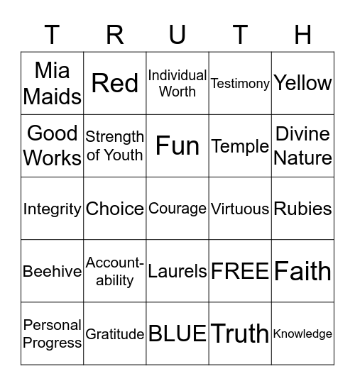 Ephesians 4:25 Bingo Card