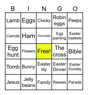 Easter Bingo! Bingo Card