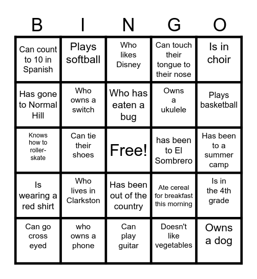 Find Someone Who...(write their name in the box!) Bingo Card