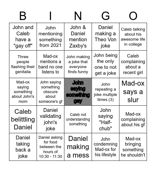 dofpLARP Bingo Card