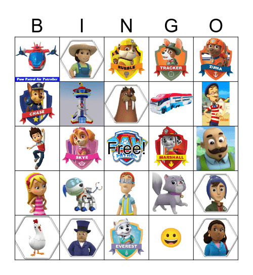 PAW PATROL BINGO Card