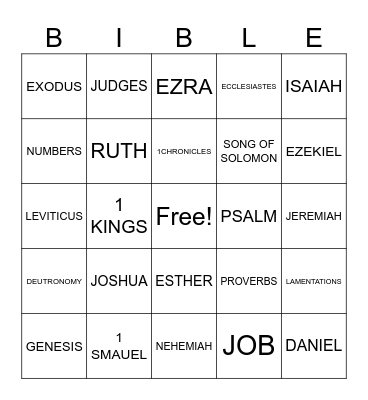 BIBLE BINGO Card