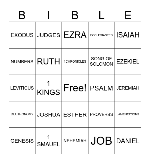 BIBLE BINGO Card