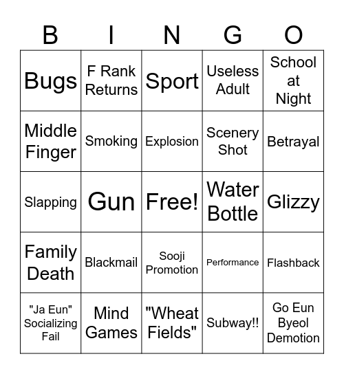 Pyramid Games Ep. 7&8 Bingo Card