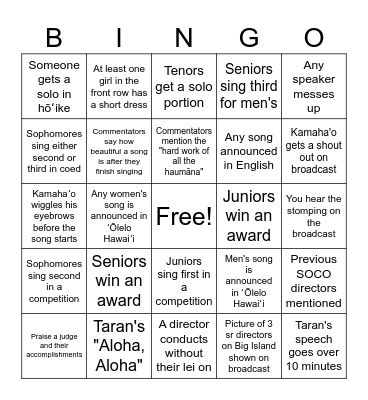 SOCO 2024 Bingo Card