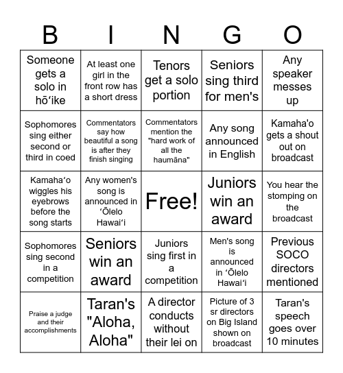 SOCO 2024 Bingo Card