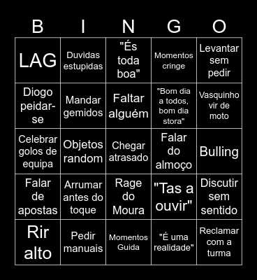 Bingo da 12J Bingo Card