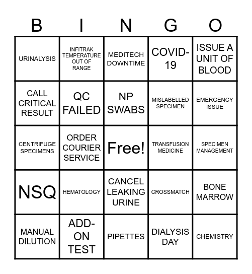 MED LAB WEEK 2024 Bingo Card