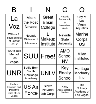 C and C Fair Bingo Card