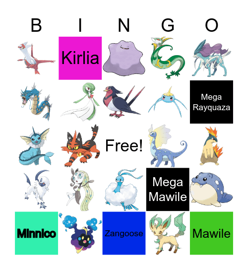 Pokemon Bingo Card