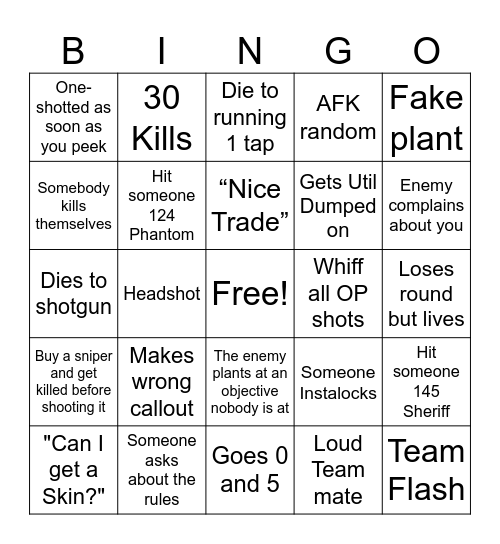 Drunk Val Bingo Card