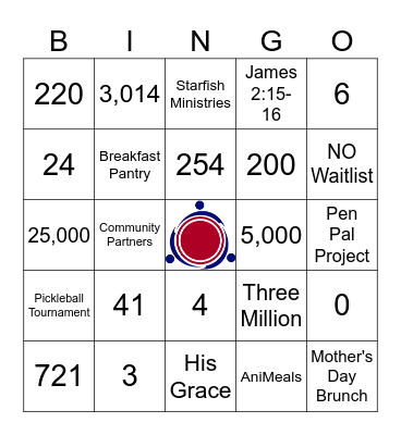 Grace Lutheran Church BINGO Card