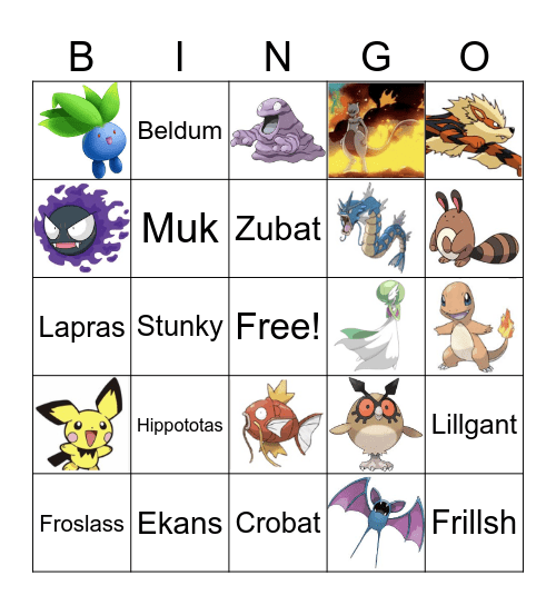 Pokemon Bingo Card