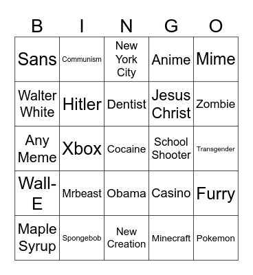 Infinite Craft Bingo Card