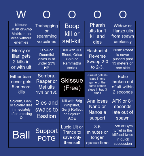 Overwatch Bingo 2.1 Bingo Card