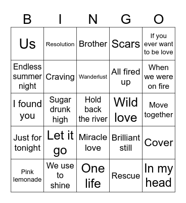 James Bingo Card
