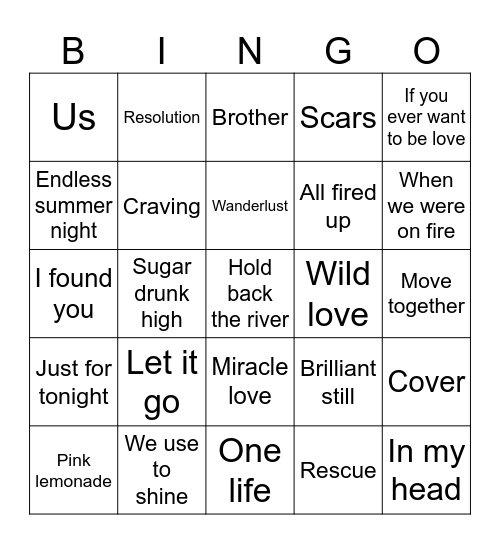 James Bingo Card