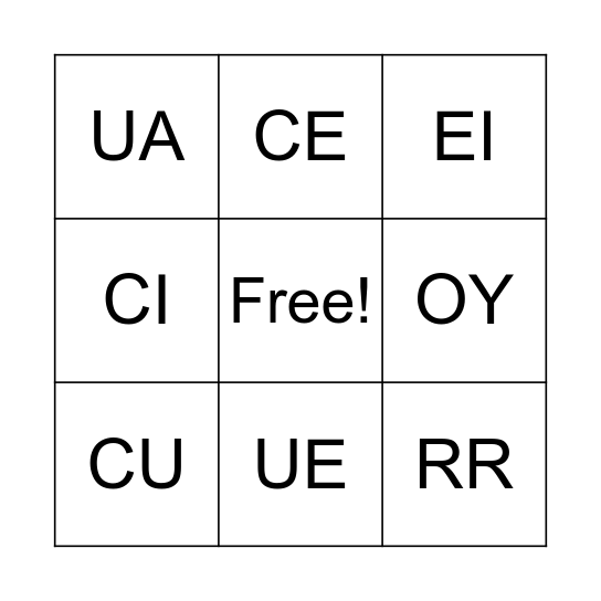 Sound of the week BINGO Card