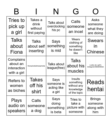 Hunter Bingo Card