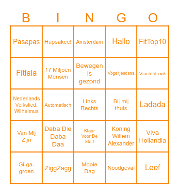Koningsspelen 2024 Bingo Card