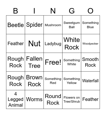 Spring Scavenger Hunt Bingo Card