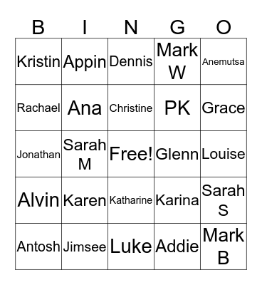 BMT Oceanica People Bingo Card