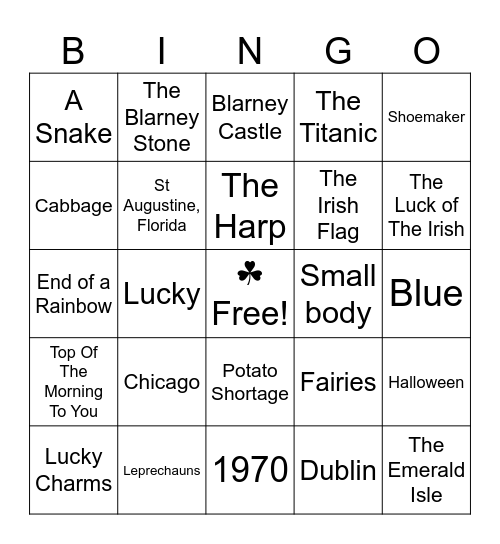 Lucky Bingo! Bingo Card